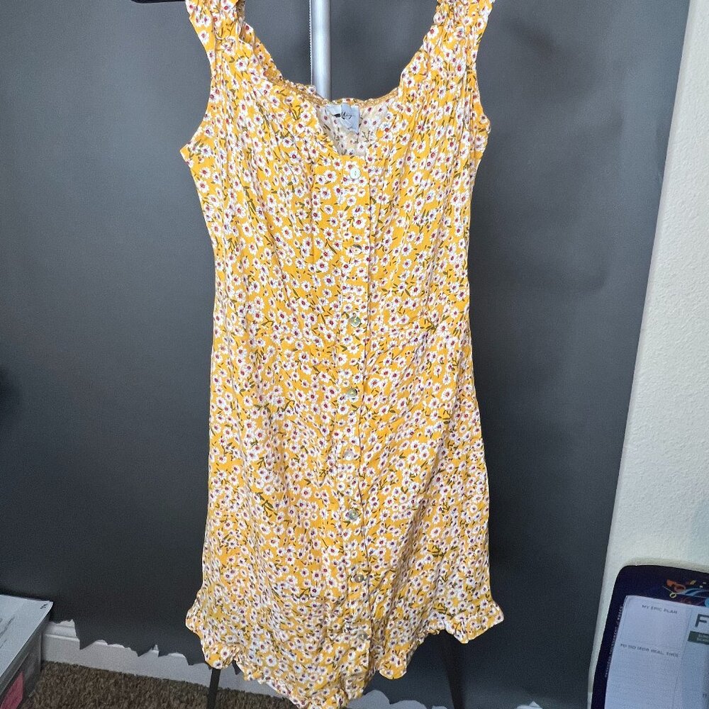 Yellow Floral Polly Dress (Size 6)